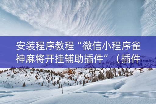 安装程序教程“微信小程序雀神麻将开挂辅助插件”（插件开挂免费AI)
