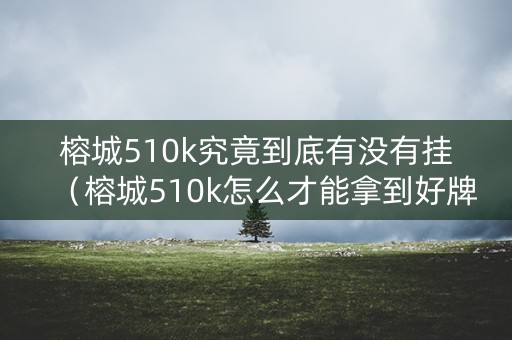 榕城510k究竟到底有没有挂（榕城510k怎么才能拿到好牌）
