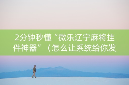 2分钟秒懂“微乐辽宁麻将挂件神器”（怎么让系统给你发好牌)