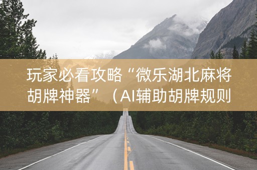 玩家必看攻略“微乐湖北麻将胡牌神器”（AI辅助胡牌规则)
