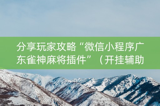 分享玩家攻略“微信小程序广东雀神麻将插件”（开挂辅助插件)