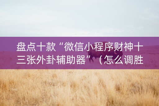 盘点十款“微信小程序财神十三张外卦辅助器”（怎么调胜率)