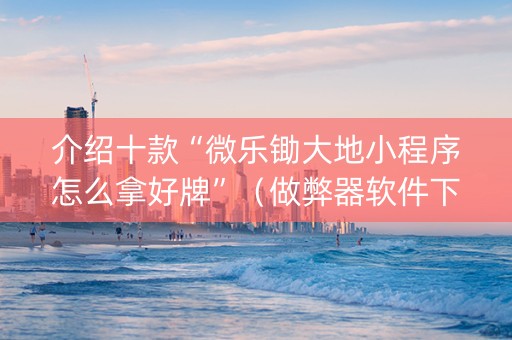 介绍十款“微乐锄大地小程序怎么拿好牌”（做弊器软件下载)
