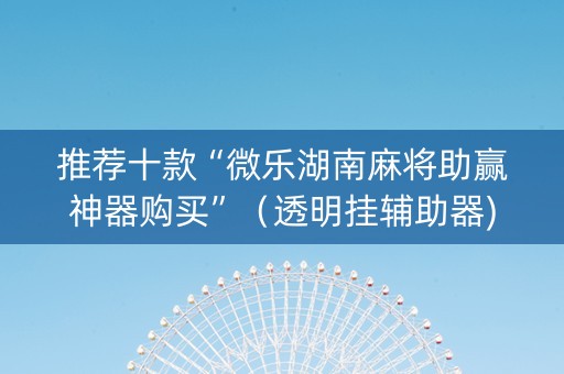 推荐十款“微乐湖南麻将助赢神器购买”（透明挂辅助器)