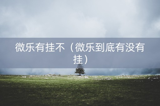 微乐有挂不（微乐到底有没有挂）