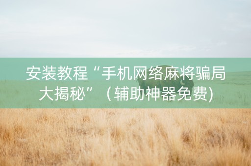 安装教程“手机网络麻将骗局大揭秘”（辅助神器免费)