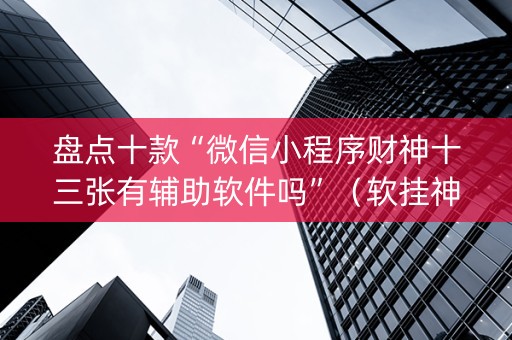 盘点十款“微信小程序财神十三张有辅助软件吗”（软挂神器)