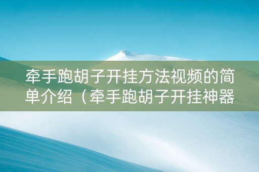 牵手跑胡子开挂方法视频的简单介绍（牵手跑胡子开挂神器下载）