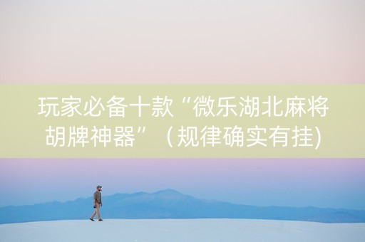 玩家必备十款“微乐湖北麻将胡牌神器”（规律确实有挂)