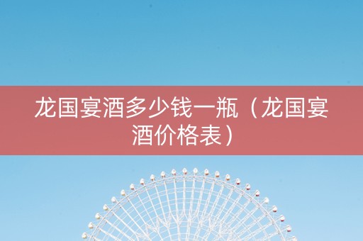 龙国宴酒多少钱一瓶（龙国宴酒价格表）