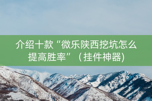 介绍十款“微乐陕西挖坑怎么提高胜率”（挂件神器)