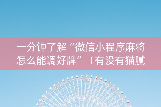 一分钟了解“微信小程序麻将怎么能调好牌”（有没有猫腻)