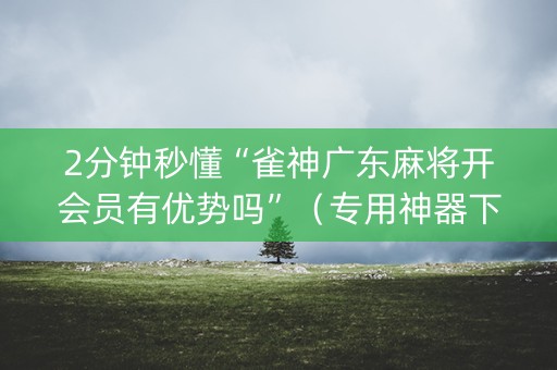 2分钟秒懂“雀神广东麻将开会员有优势吗”（专用神器下载)