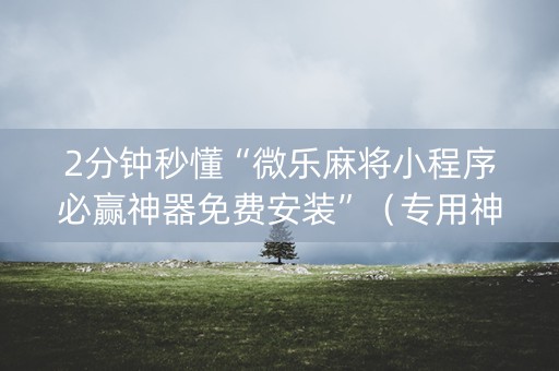 2分钟秒懂“微乐麻将小程序必赢神器免费安装”（专用神器下载)