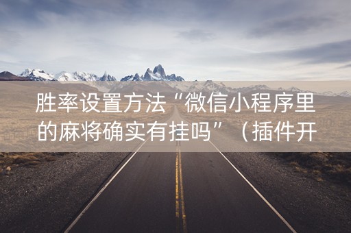胜率设置方法“微信小程序里的麻将确实有挂吗”（插件开挂免费AI)