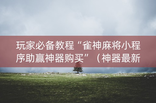 玩家必备教程“雀神麻将小程序助赢神器购买”（神器最新免费)