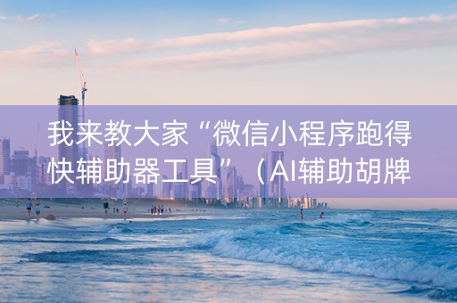 我来教大家“微信小程序跑得快辅助器工具”（AI辅助胡牌规则)