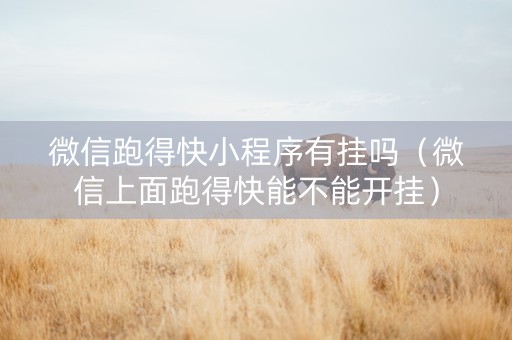 微信跑得快小程序有挂吗（微信上面跑得快能不能开挂）