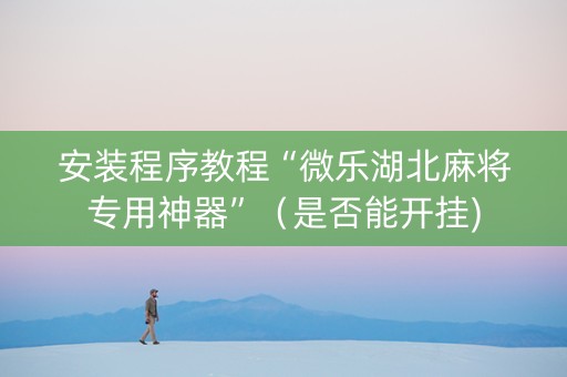 安装程序教程“微乐湖北麻将专用神器”（是否能开挂)