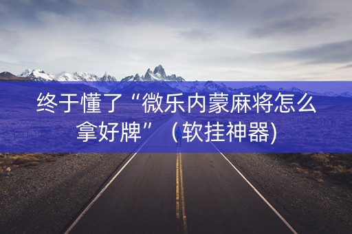 终于懂了“微乐内蒙麻将怎么拿好牌”（软挂神器)