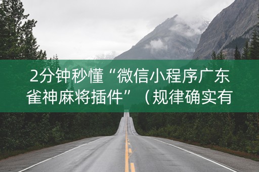 2分钟秒懂“微信小程序广东雀神麻将插件”（规律确实有挂)