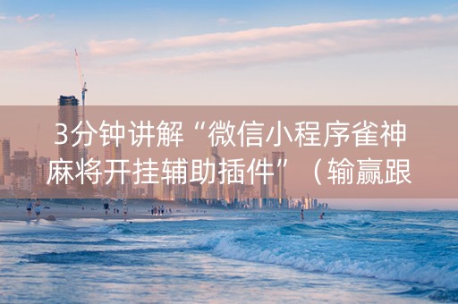 3分钟讲解“微信小程序雀神麻将开挂辅助插件”（输赢跟id号有关系吗)