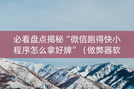 必看盘点揭秘“微信跑得快小程序怎么拿好牌”（做弊器软件下载)
