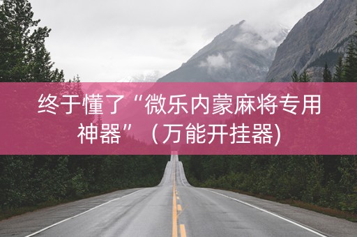 终于懂了“微乐内蒙麻将专用神器”（万能开挂器)