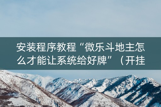安装程序教程“微乐斗地主怎么才能让系统给好牌”（开挂辅助器脚本)