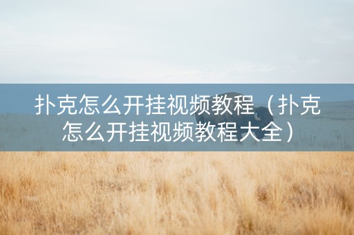 扑克怎么开挂视频教程（扑克怎么开挂视频教程大全）
