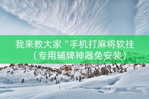 我来教大家“手机打麻将软挂（专用辅牌神器免安装）