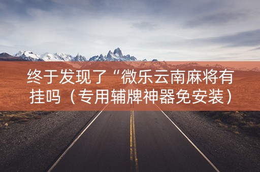 终于发现了“微乐云南麻将有挂吗（专用辅牌神器免安装）