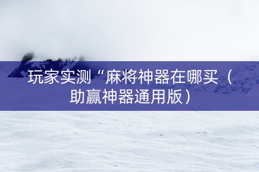 玩家实测“麻将神器在哪买（助赢神器通用版）