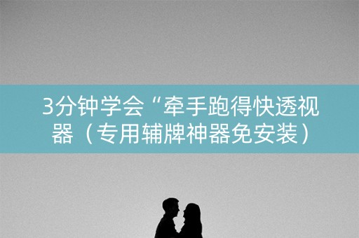 3分钟学会“牵手跑得快透视器（专用辅牌神器免安装）