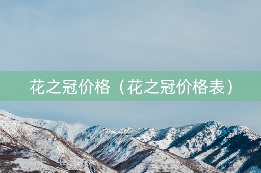 花之冠价格（花之冠价格表）
