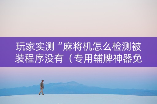 玩家实测“麻将机怎么检测被装程序没有（专用辅牌神器免安装）