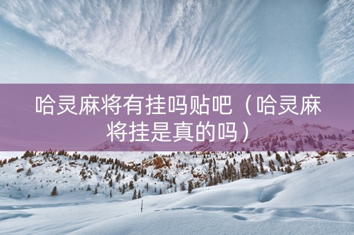 哈灵麻将有挂吗贴吧（哈灵麻将挂是真的吗）