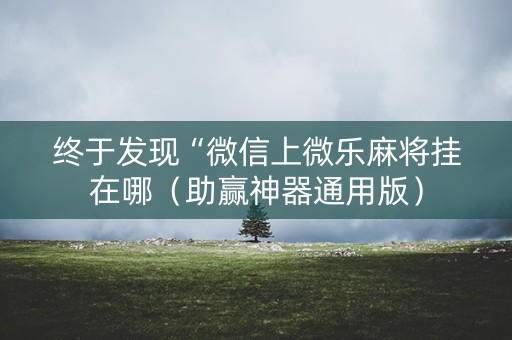 终于发现“微信上微乐麻将挂在哪（助赢神器通用版）