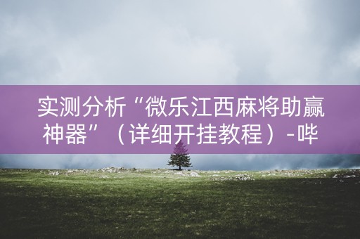 实测分析“微乐江西麻将助赢神器”（详细开挂教程）-哔哩哔哩
