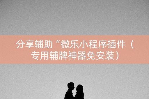 分享辅助“微乐小程序插件（专用辅牌神器免安装）