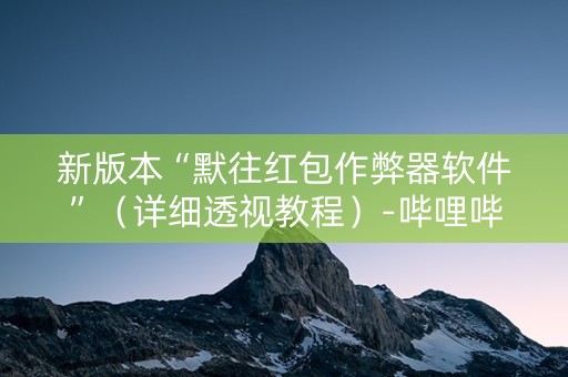 新版本“默往红包作弊器软件”（详细透视教程）-哔哩哔哩