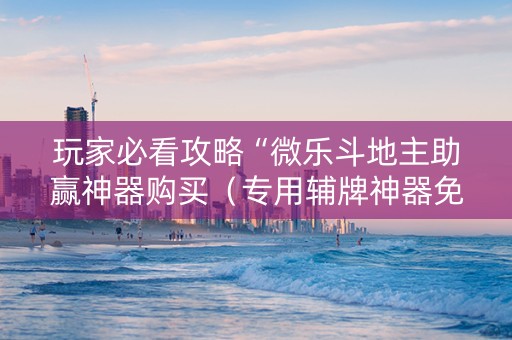 玩家必看攻略“微乐斗地主助赢神器购买（专用辅牌神器免安装）