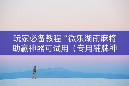 玩家必备教程“微乐湖南麻将助赢神器可试用（专用辅牌神器免安装）