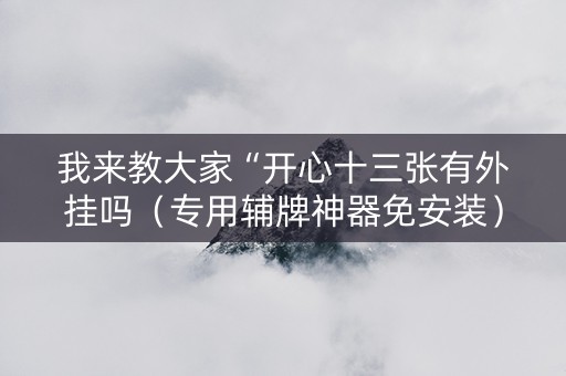我来教大家“开心十三张有外挂吗（专用辅牌神器免安装）