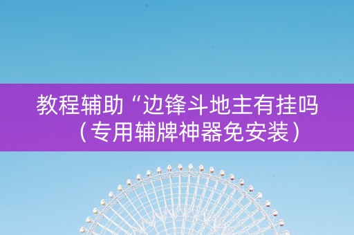 教程辅助“边锋斗地主有挂吗（专用辅牌神器免安装）