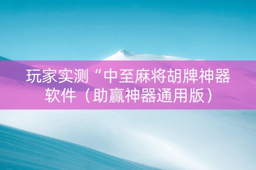 玩家实测“中至麻将胡牌神器软件（助赢神器通用版）