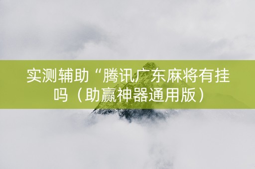 实测辅助“腾讯广东麻将有挂吗（助赢神器通用版）