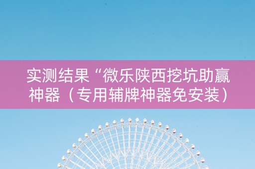 实测结果“微乐陕西挖坑助赢神器（专用辅牌神器免安装）