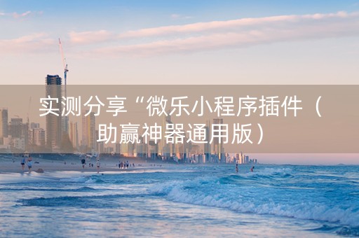 实测分享“微乐小程序插件（助赢神器通用版）