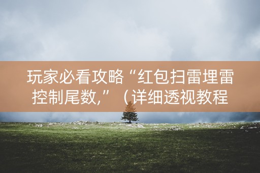 玩家必看攻略“红包扫雷埋雷控制尾数,”（详细透视教程）-哔哩哔哩